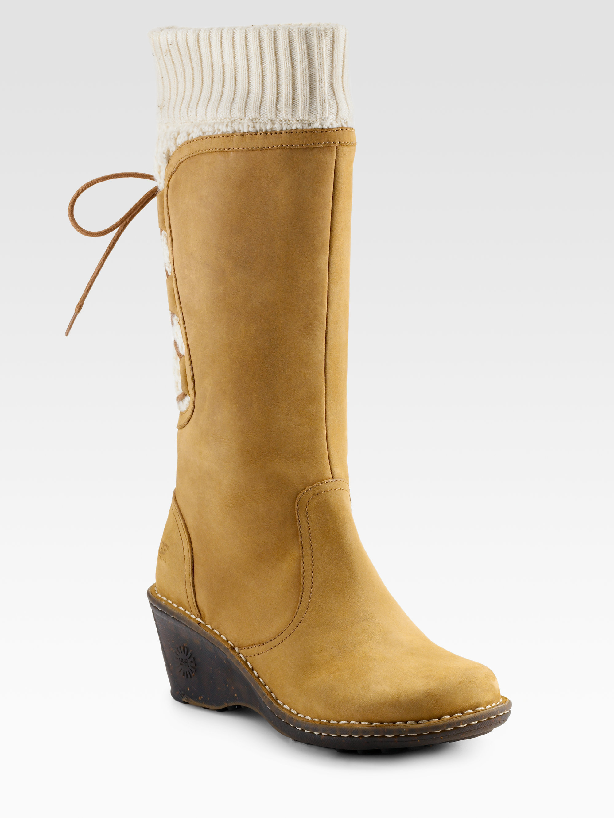 UGG Skylair Suede Wedge Boots in Black (Brown) - Lyst