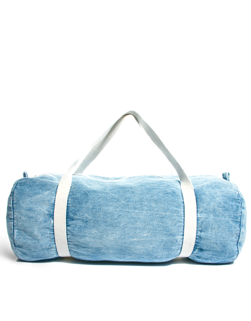 American Apparel Denim Duffle Bag in Blue (lightvintagedenim) | Lyst