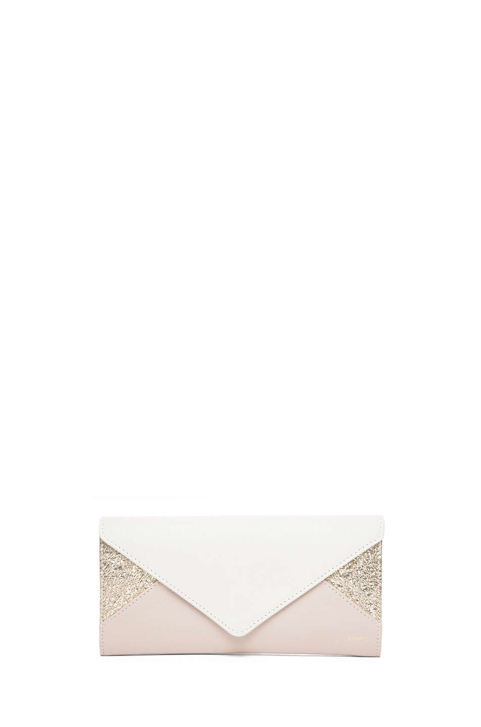 Chlo Patchwork Flap Wallet in Marble White in Beige (marble white ...