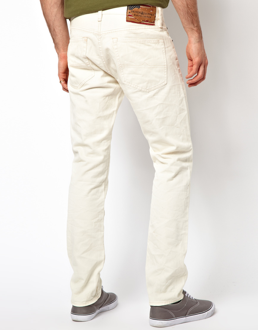 Lyst - Ralph Lauren Slim Jeans in Off White in White for Men