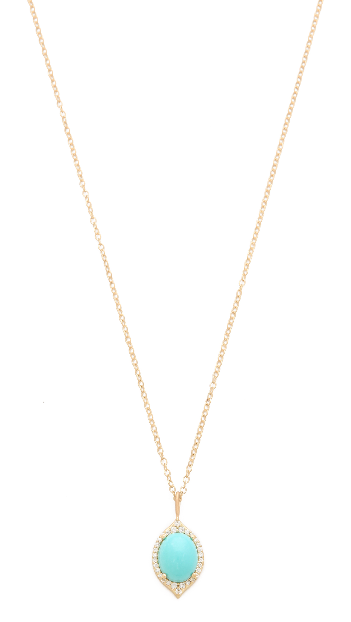 Jamie Wolf Small Oval Aladdin Pave Necklace in Blue (gold) | Lyst