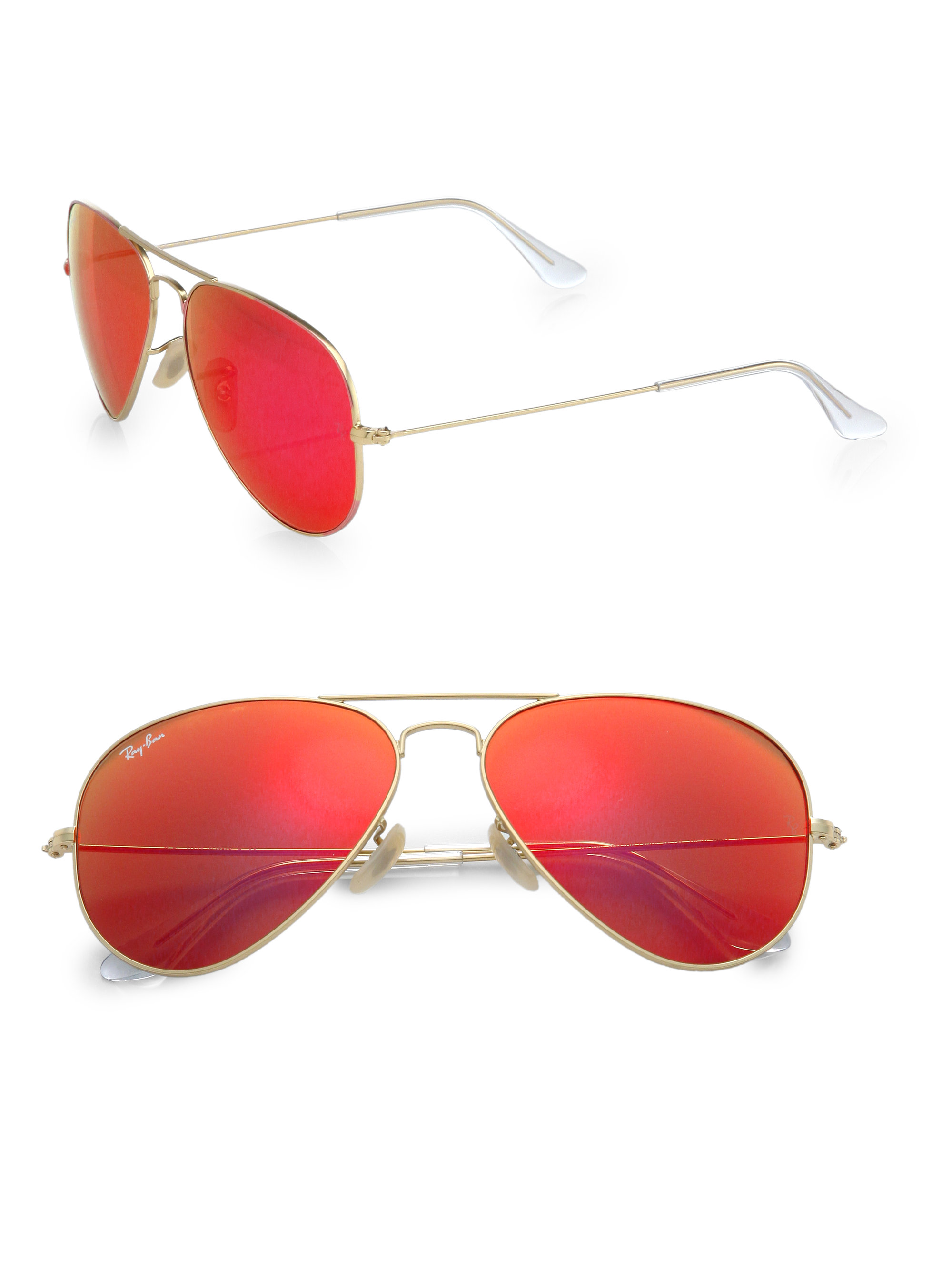 Ray-ban Classic Aviator Sunglasses in Red | Lyst