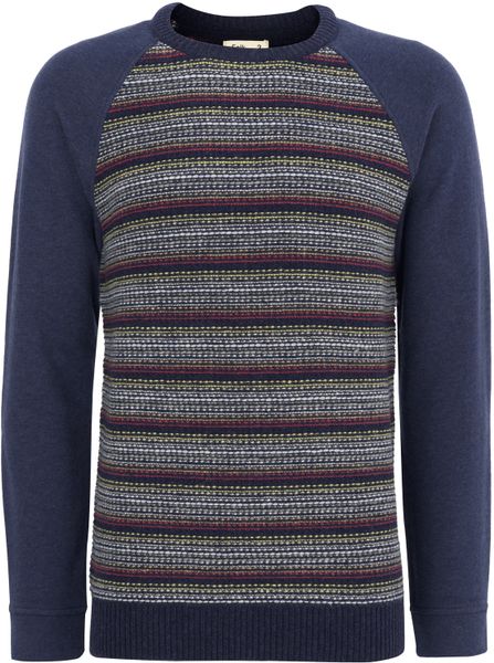 Folk Navy Lux Striped Knit Sweater in Blue for Men (navy) | Lyst