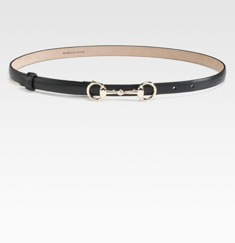 Gucci Leather Horsebit Buckle Belt in Black | Lyst