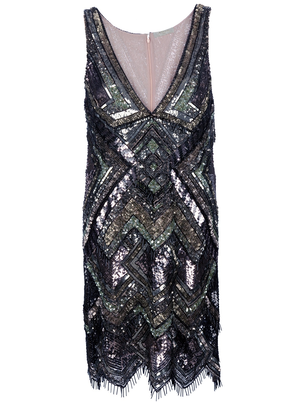 Amen Sleeveless Sequin Dress in Silver (grey) | Lyst