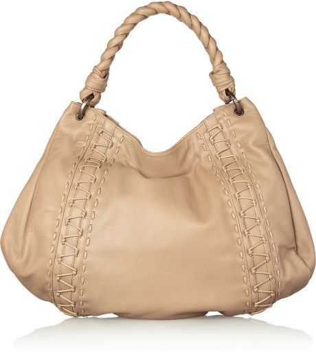 Donna Karan New York The Isandra Leather Shoulder Bag in Beige | Lyst