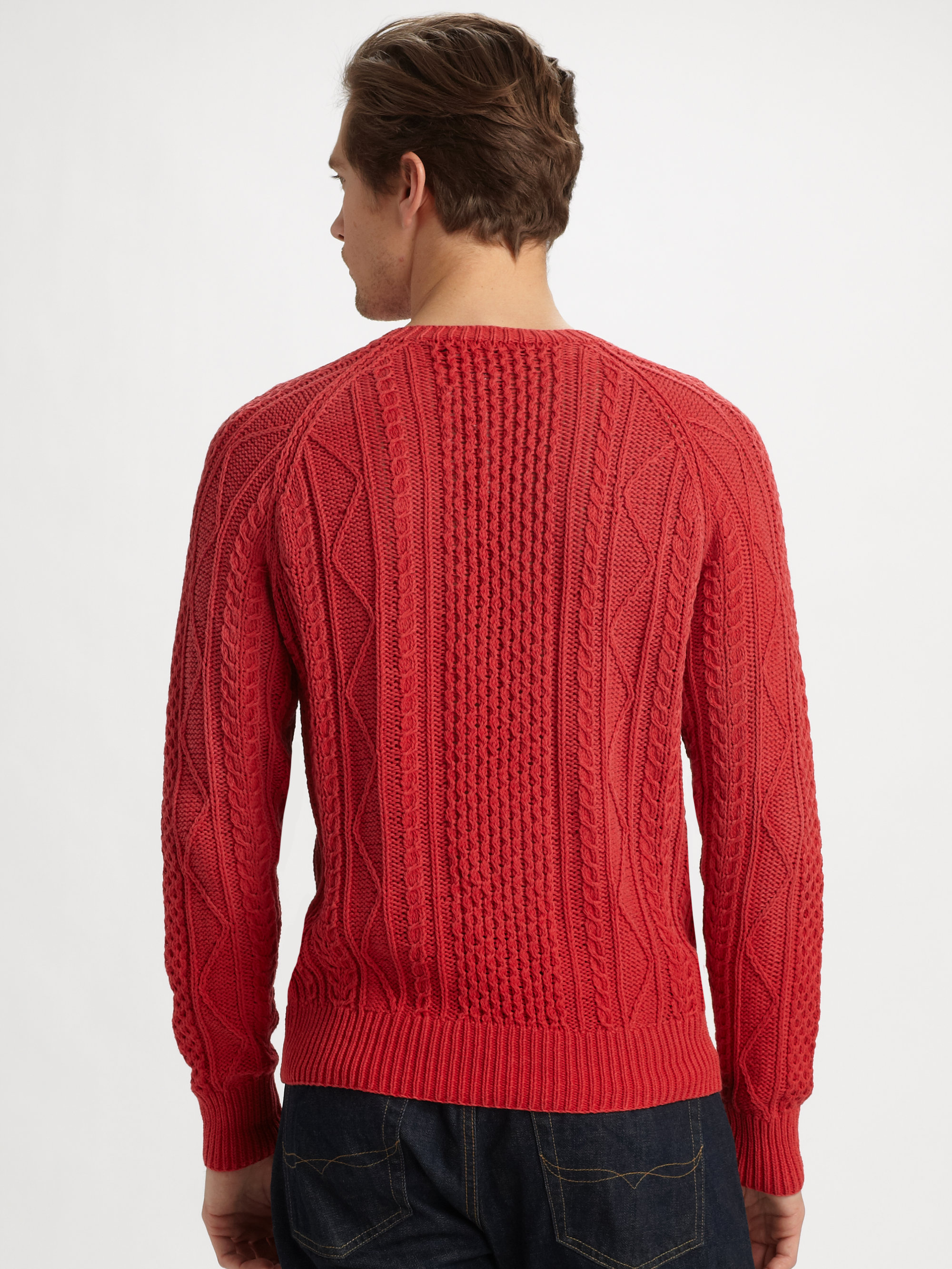 Lyst - Polo Ralph Lauren Crewneck Cotton Sweater in Red for Men