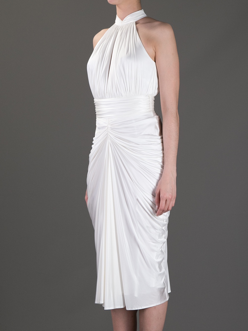 Alexander mcqueen Marilyn Halter Dress in White (ivory) Lyst