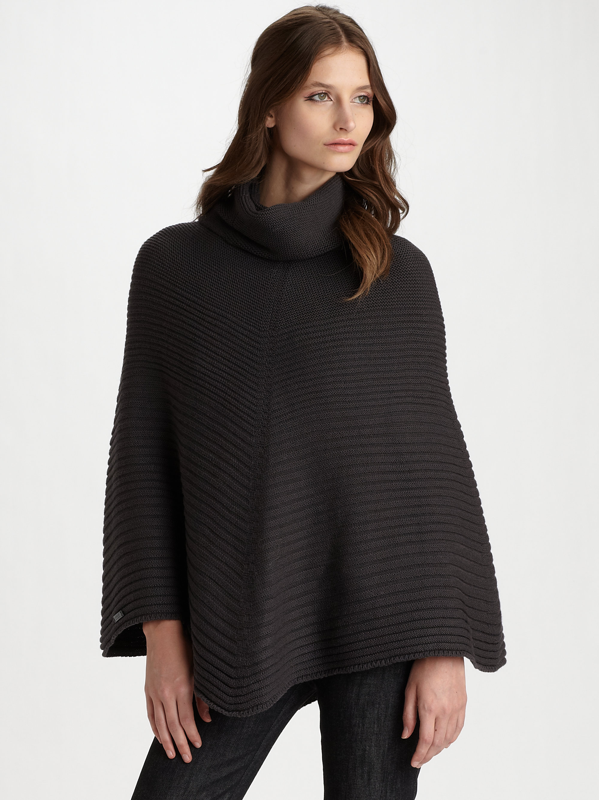 Lyst - Armani Lambs Wool Poncho in Black