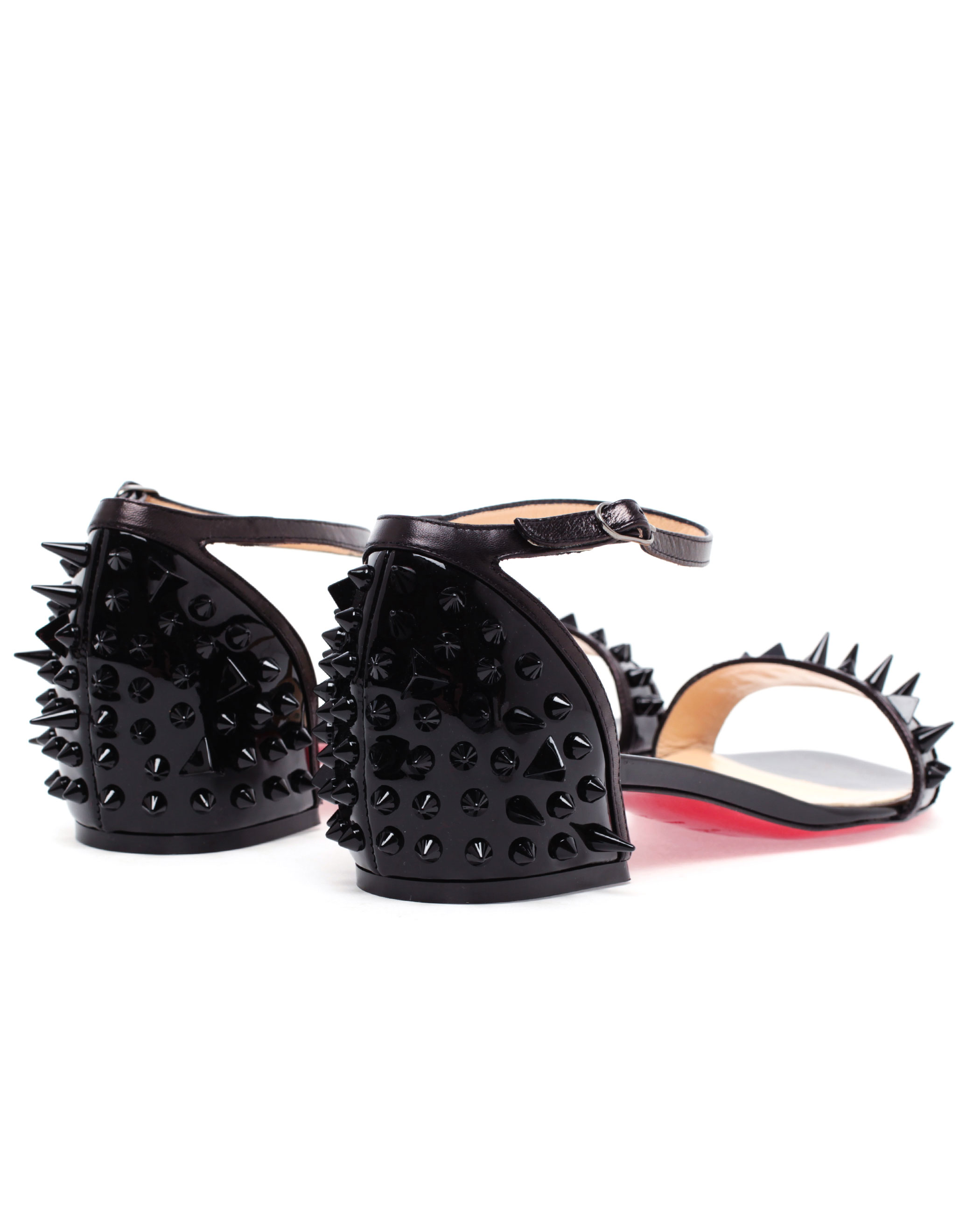 christian louboutin Druide Spike sandals Black patent leather ...  