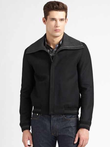 Dior Homme Wool Bomber Jacket in Black for Men | Lyst