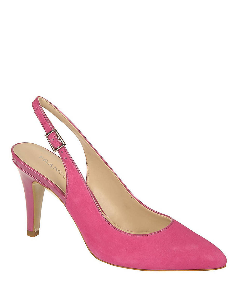 Franco Sarto Heart Suede Slingback Pumps In Pink Lyst