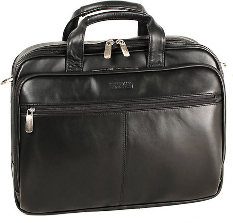 Kenneth Cole Reaction Leather Portfolio Briefcase in Black for Men | Lyst