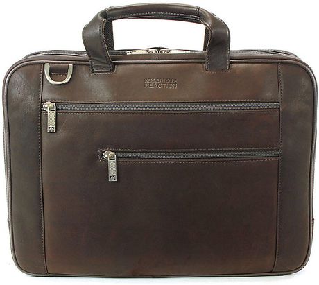 Kenneth Cole Reaction Leather Laptop Bag in Brown for Men | Lyst