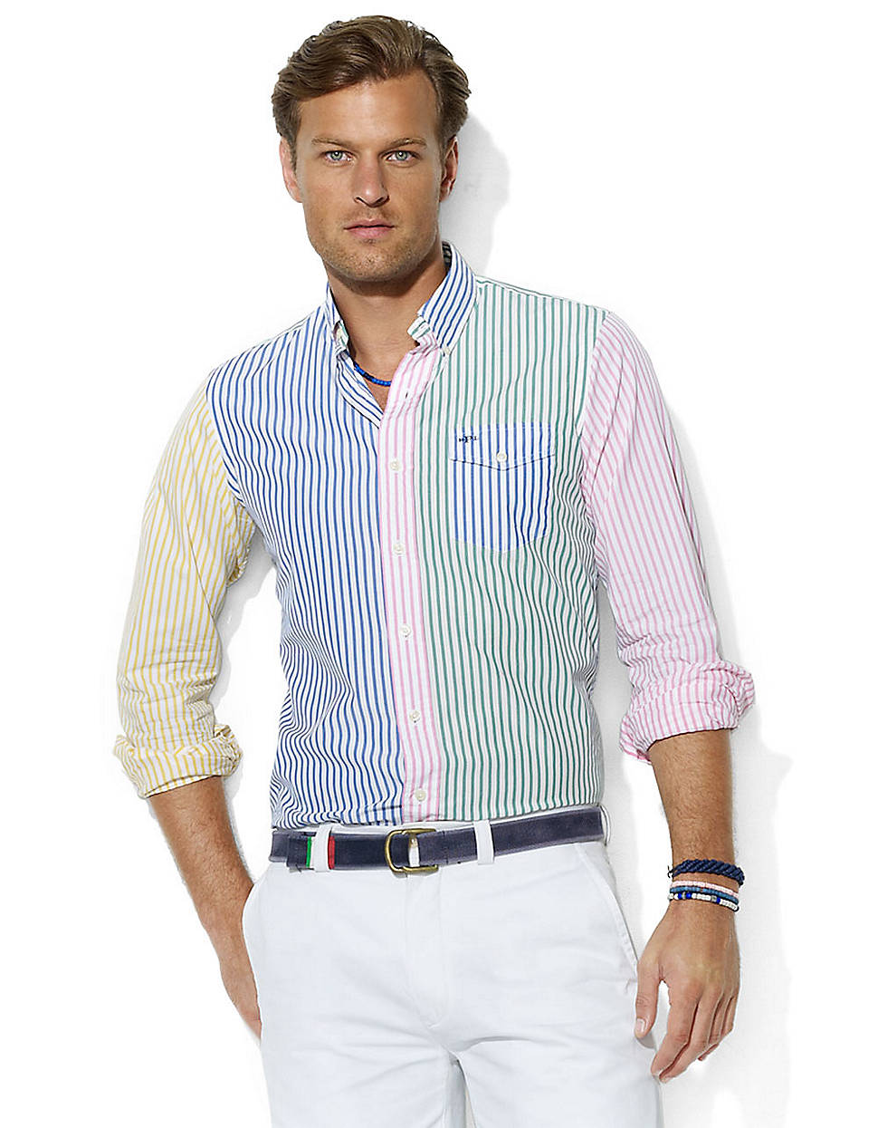 Polo Ralph Lauren Classic Fit Multicolored Striped Cotton Poplin Shirt ...