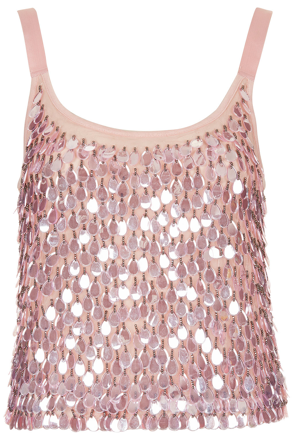 Lyst Topshop Teardrop Sequin Cami Top In Pink 