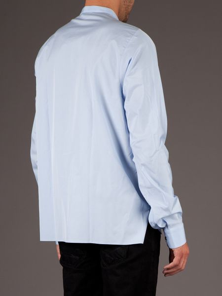 Lanvin Wing Tip Collar Shirt in Blue for Men | Lyst