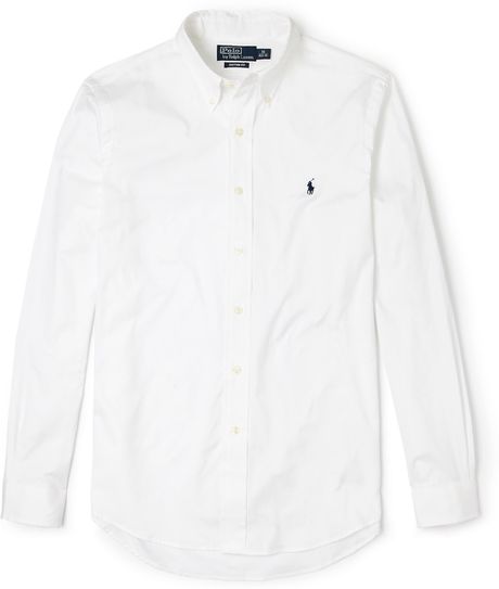 Polo Ralph Lauren White Button Down Custom Shirt in White for Men | Lyst