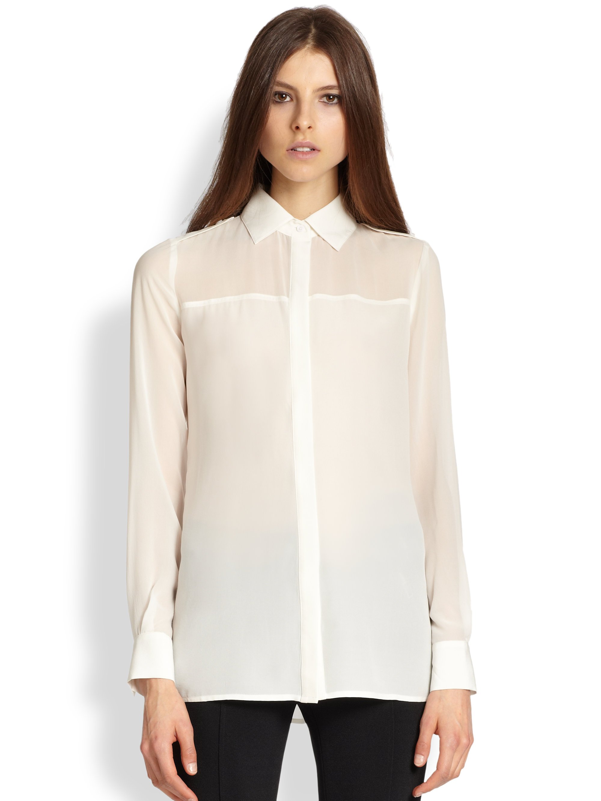 Rachel Zoe Capri Silk Blouse in White (ivory) | Lyst