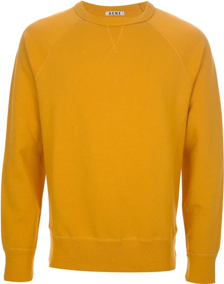Acne Studios Crew Neck Sweater in Yellow for Men (mustard) | Lyst