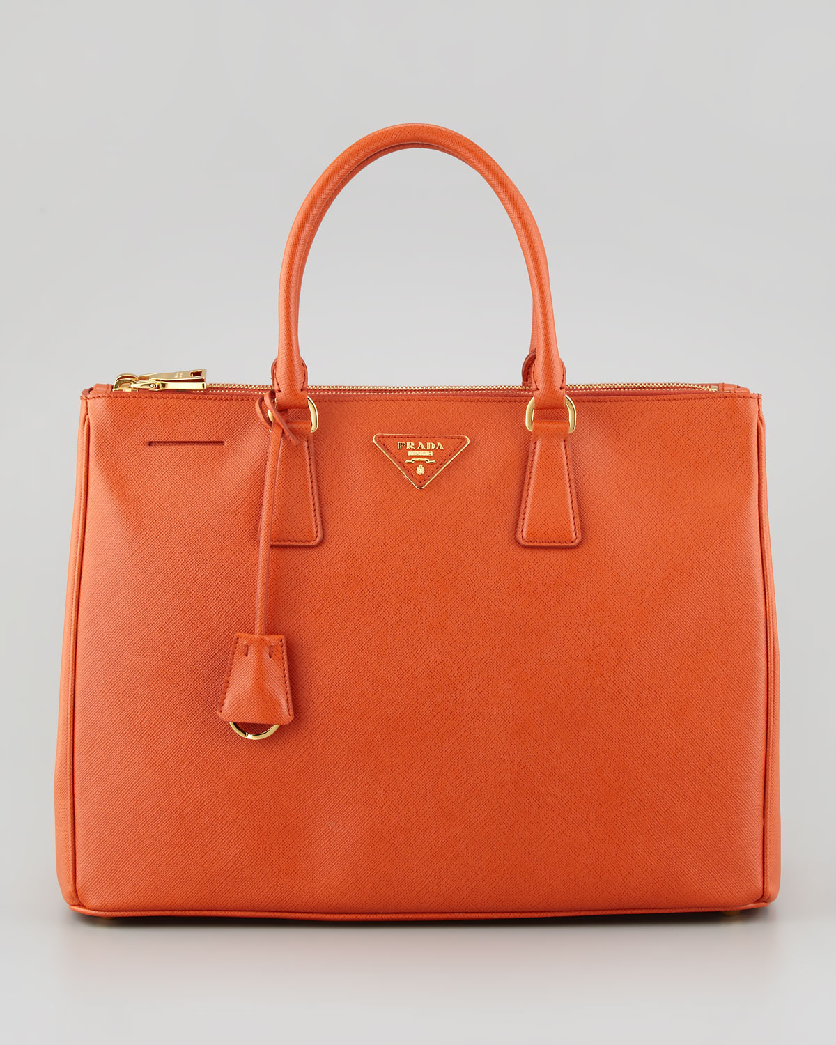 Lyst - Prada Saffiano Lux Medium Executive Tote Bag in Orange
