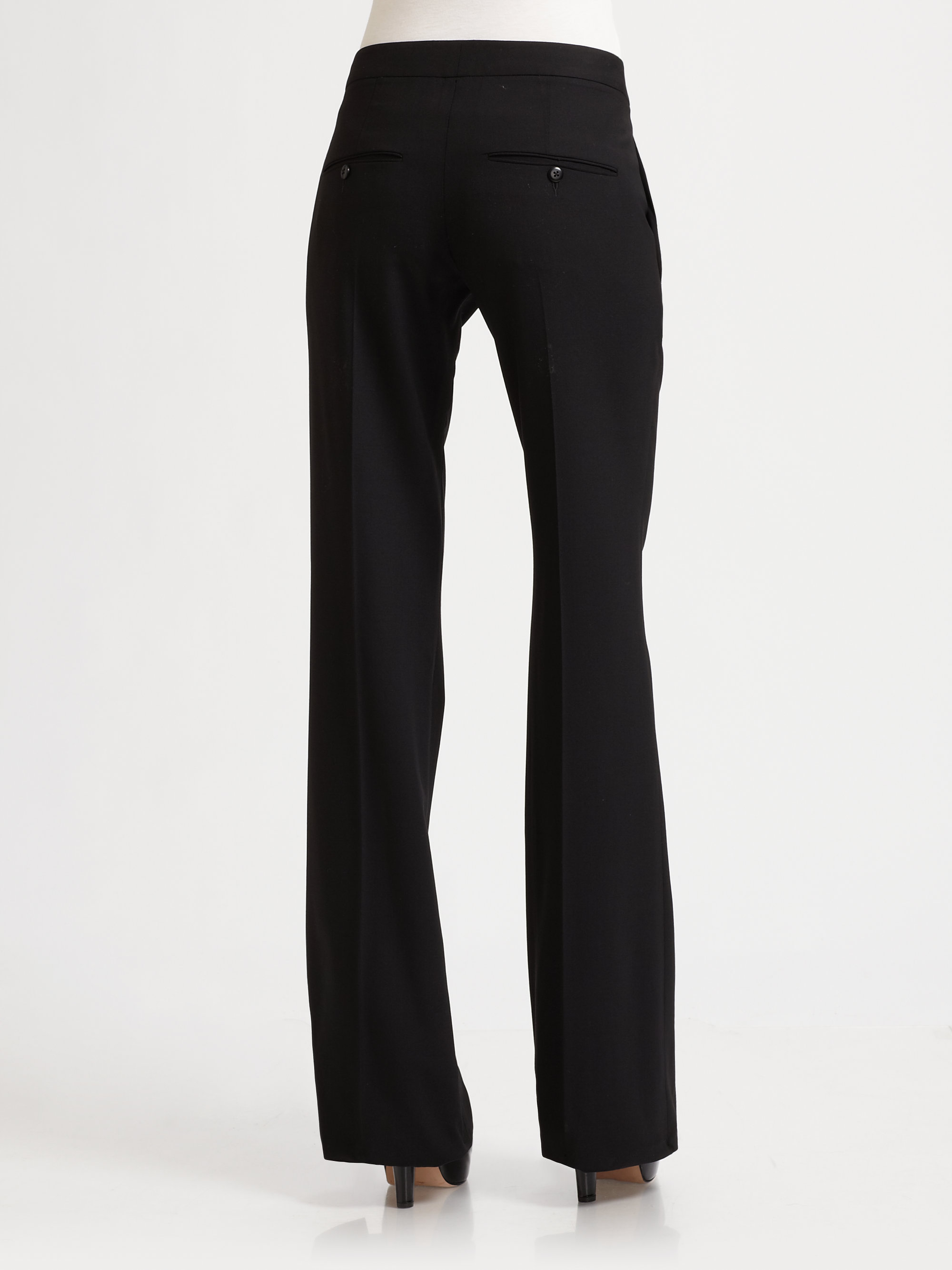 Lyst - Theory Yadie Pleated Flare Dress Pants in Black