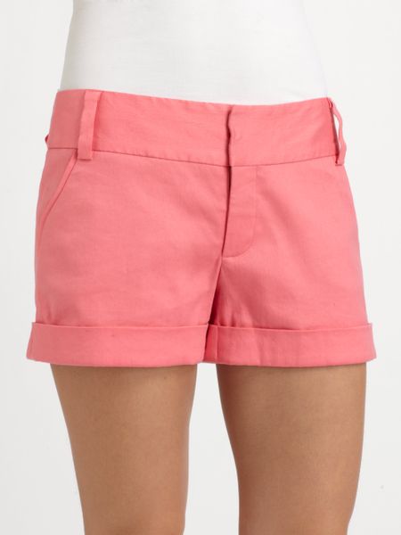 Alice + Olivia Cady Cuff Shorts in Pink (blush) | Lyst