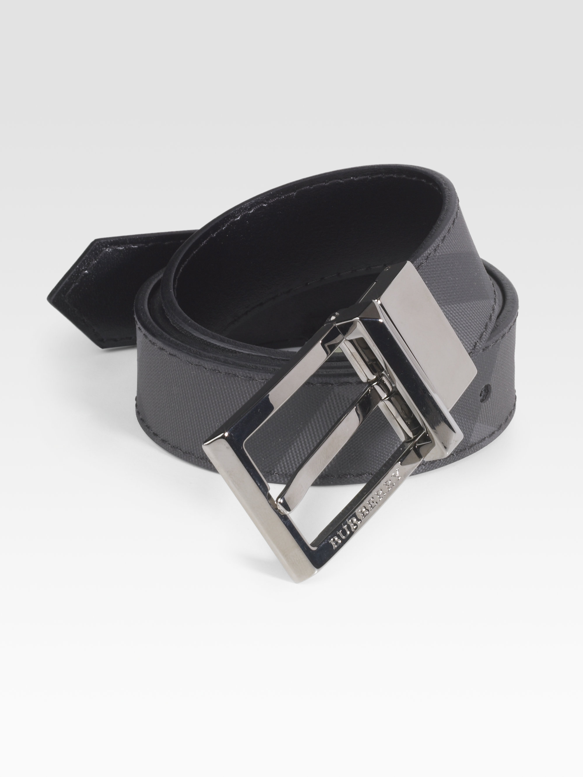 Burberry Reversible Leather Belt in Black for Men - Lyst