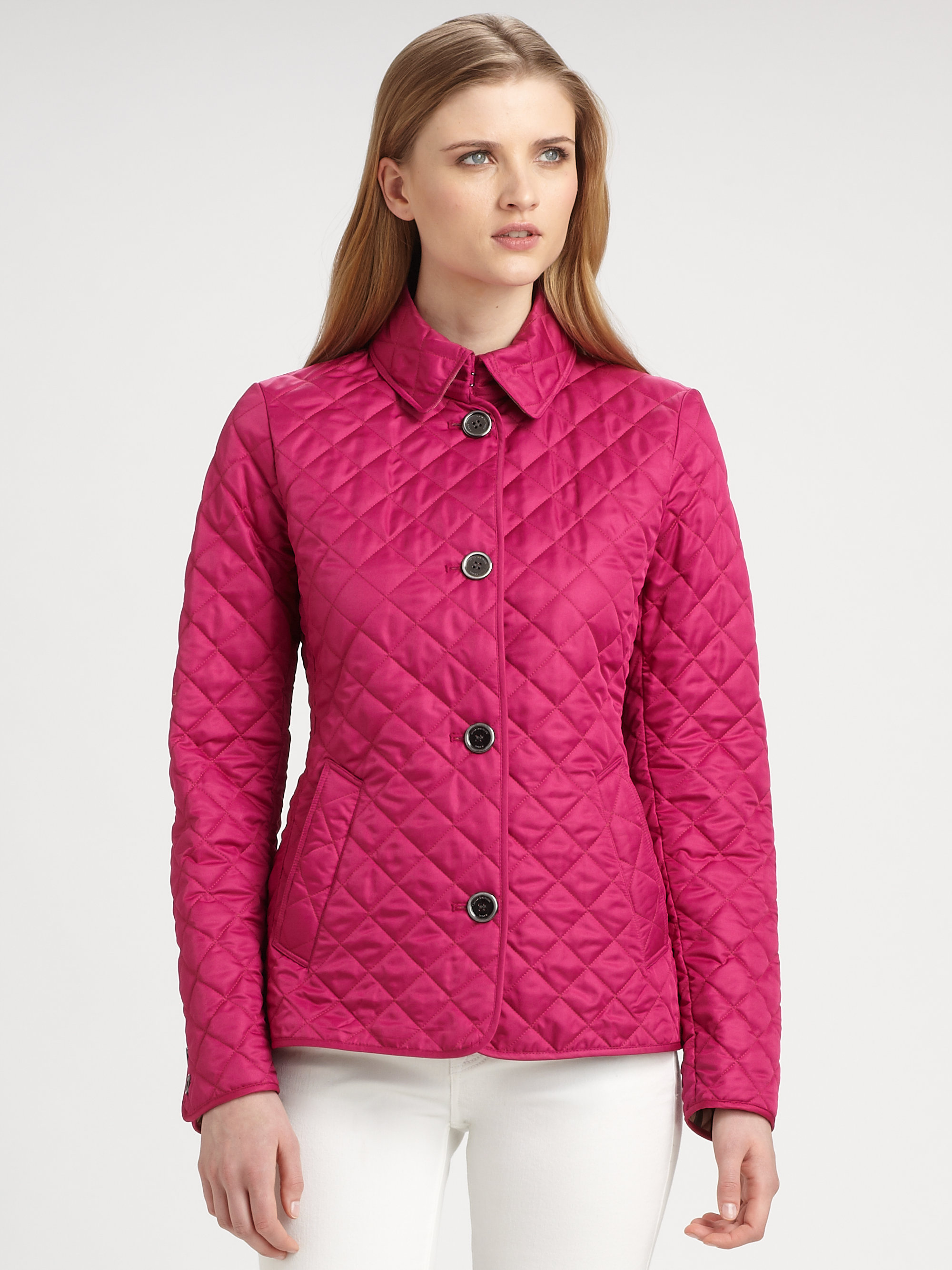 Lyst - Burberry Brit Quilted Trench Jacket in Pink