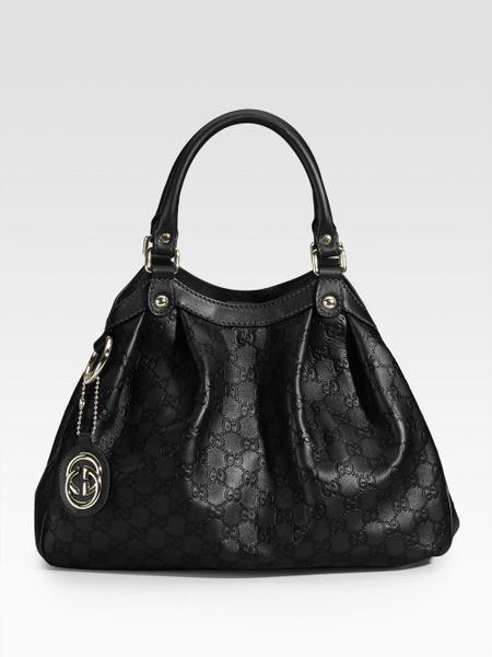 Gucci Sukey Ssima Medium Top-Handle Bag in Black | Lyst