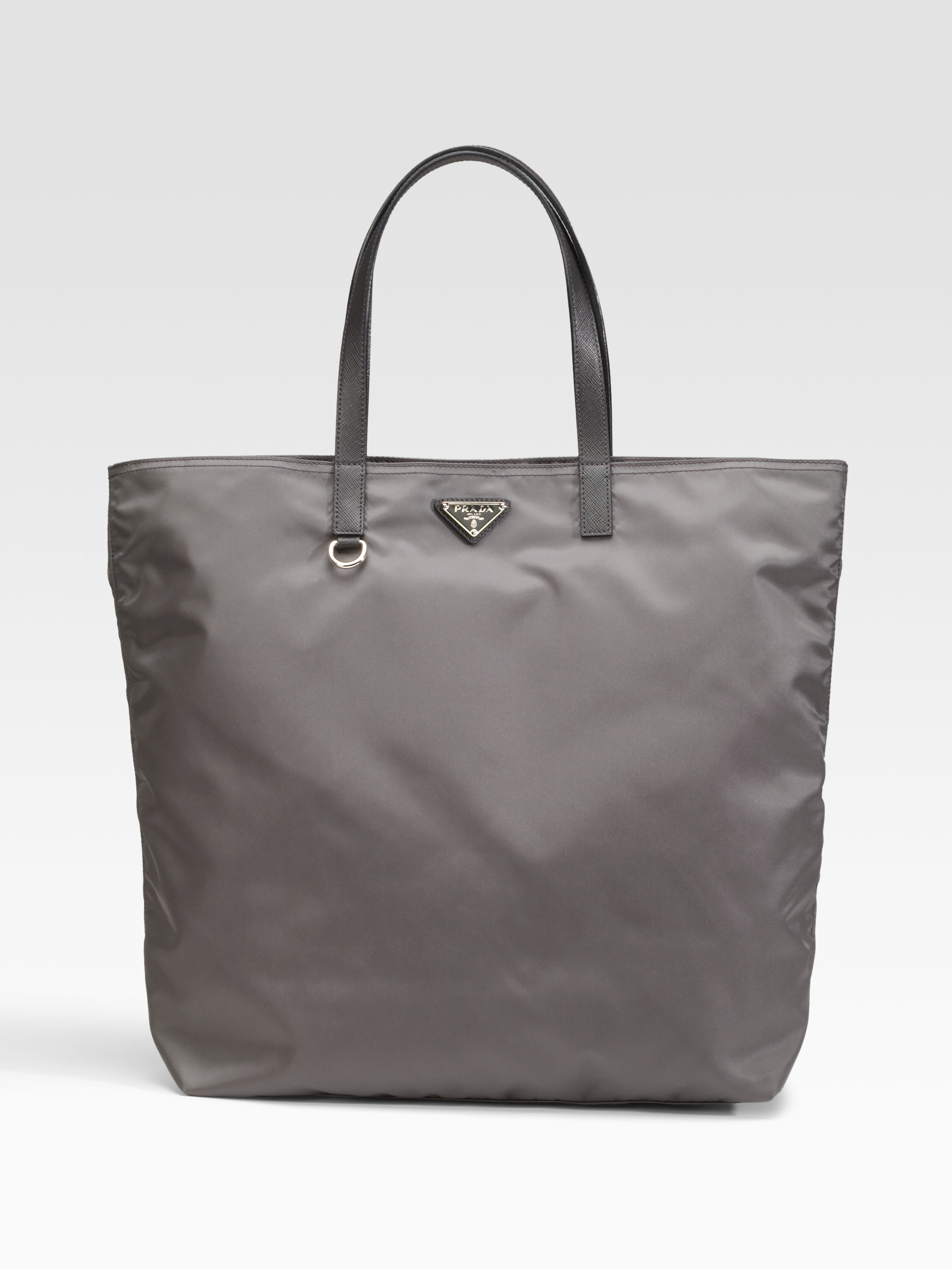 Lyst Prada Vela Nylon Tote Bag In Gray Gallery