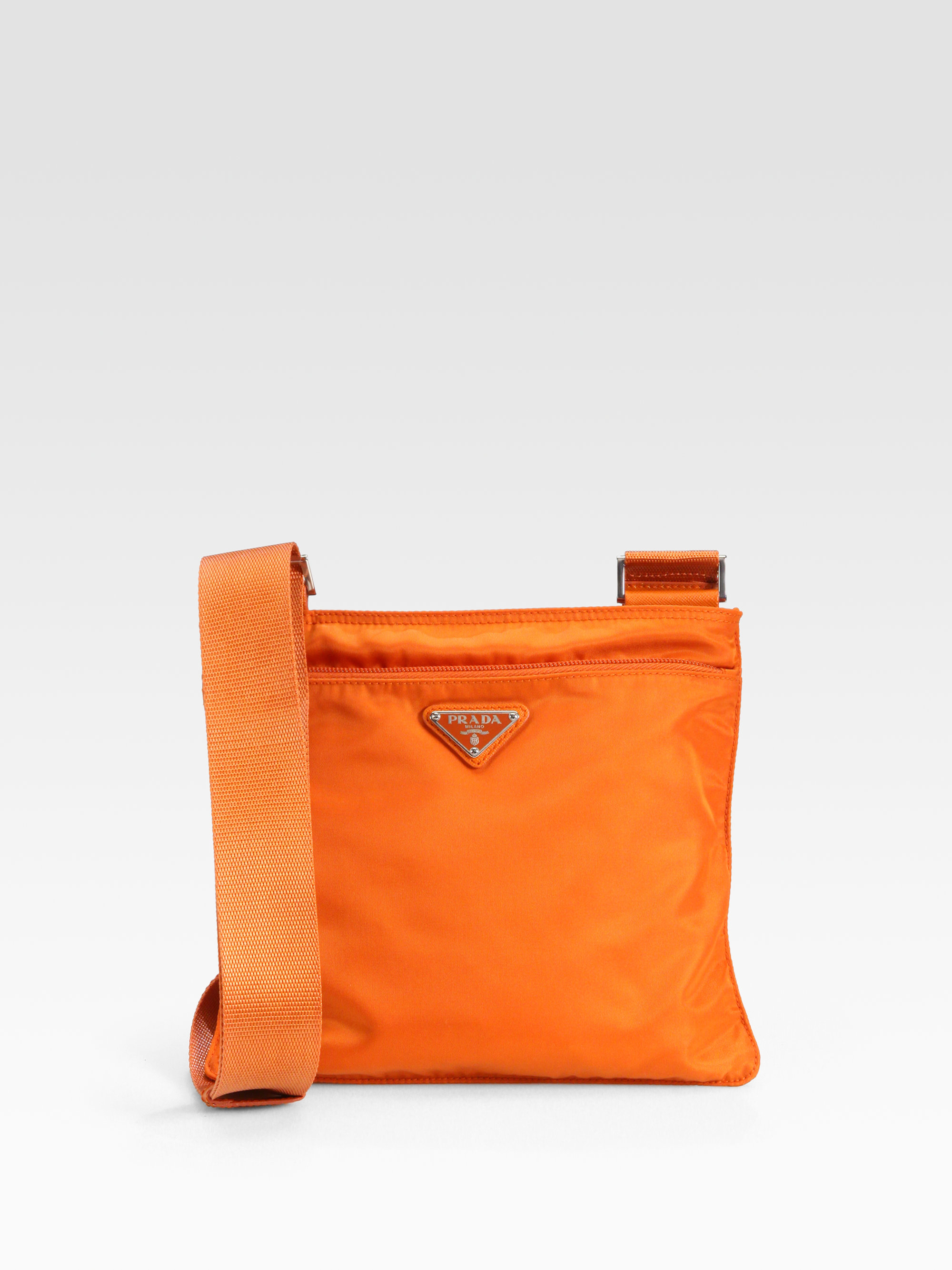 Prada Nylon Messenger Bag in Orange (papaya-orange) | Lyst