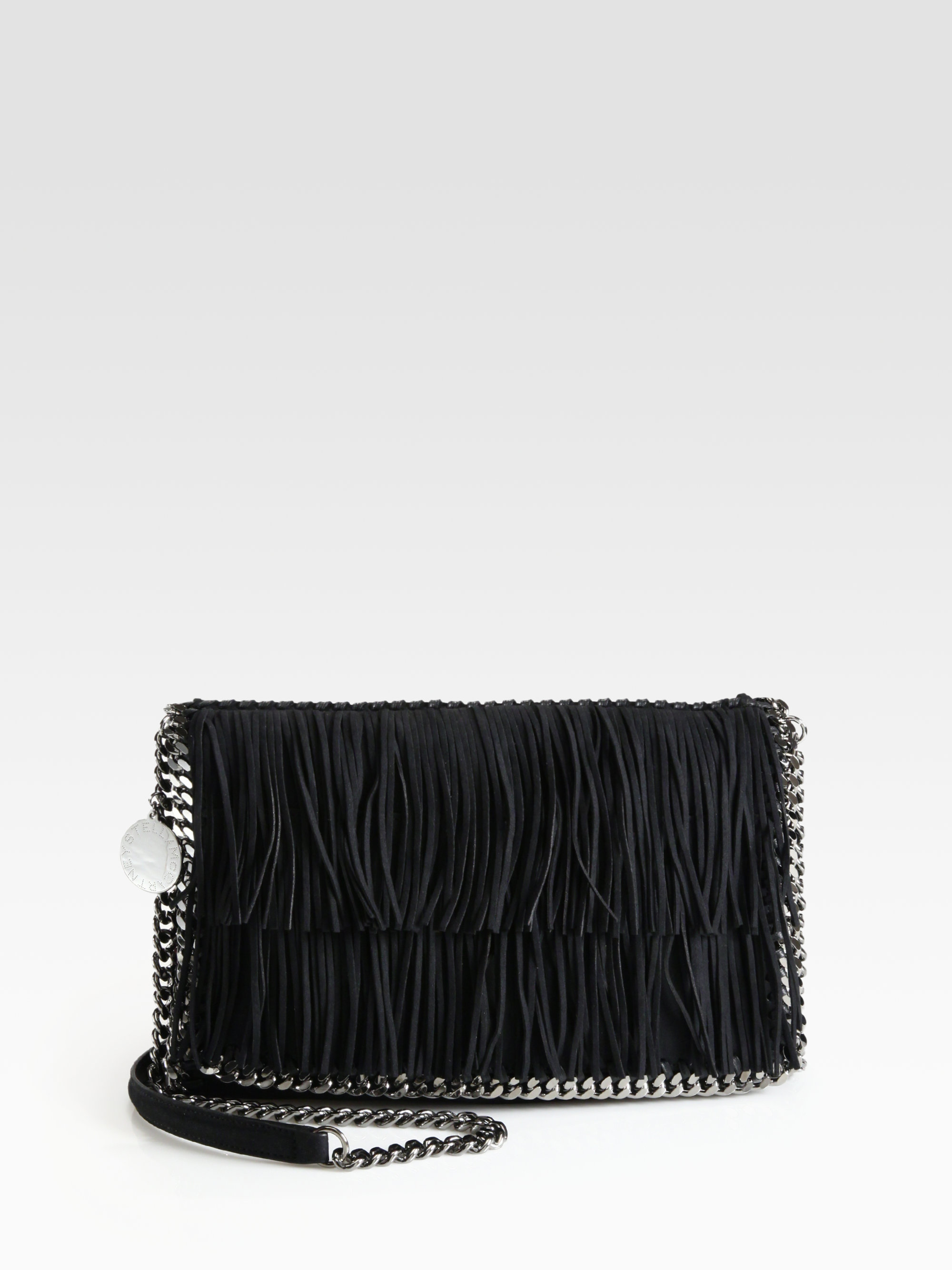 Lyst Stella Mccartney Fringe Flap Shoulder Bag In Black Gallery