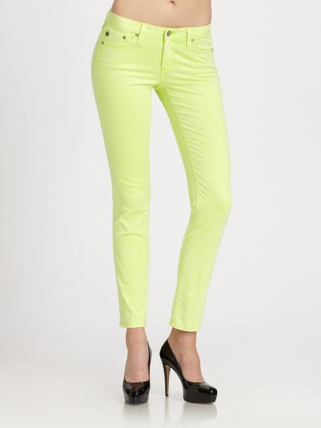 Ag Adriano Goldschmied The Stilt Cigarette Jeans in Yellow (neon yellow ...