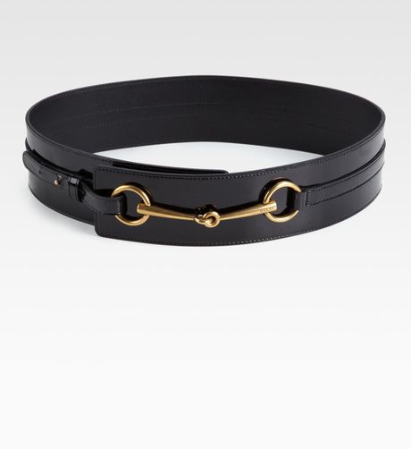 Gucci Patent Leather Horsebit Belt in Black | Lyst