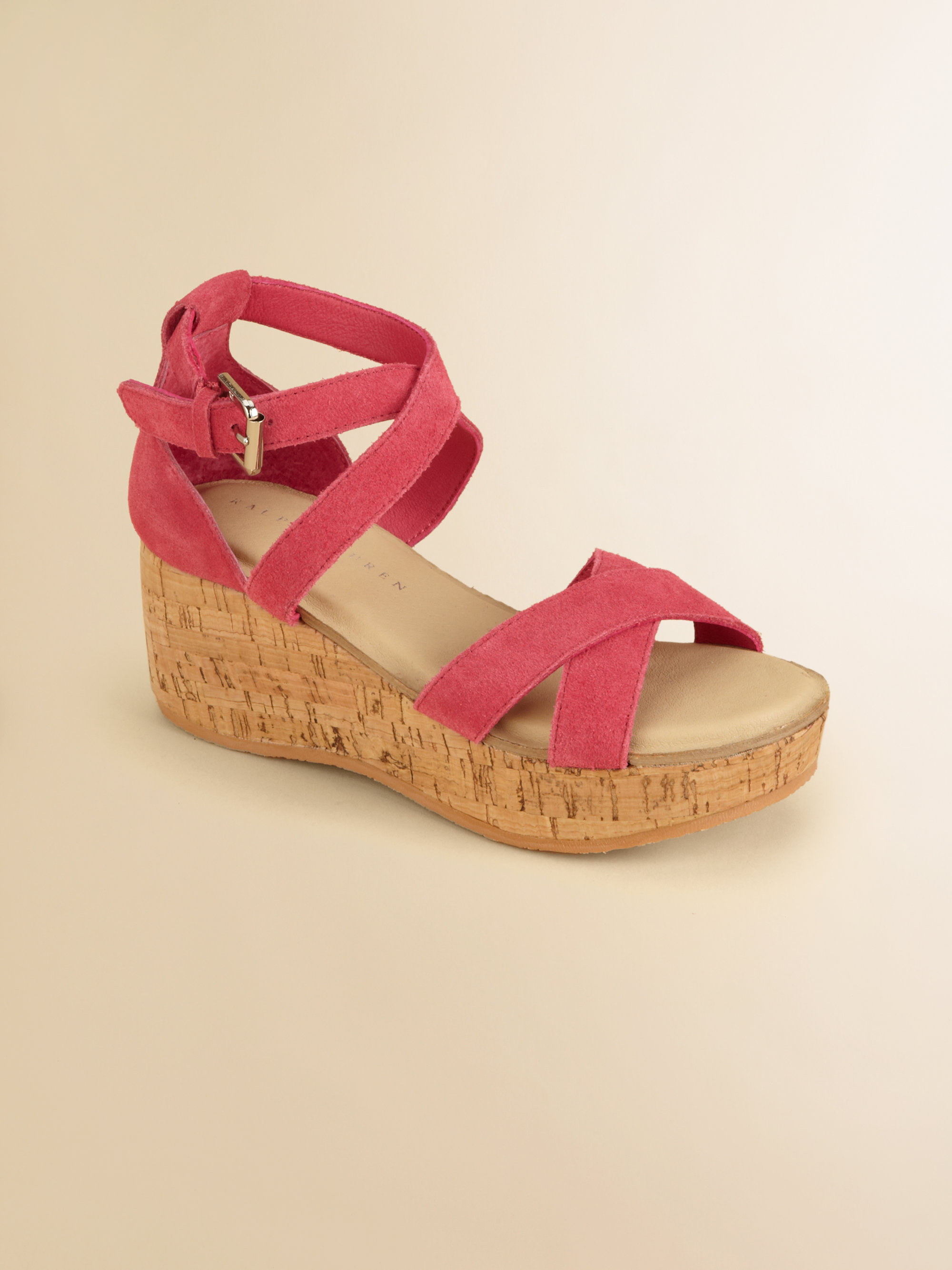 womens pink wedge sandals