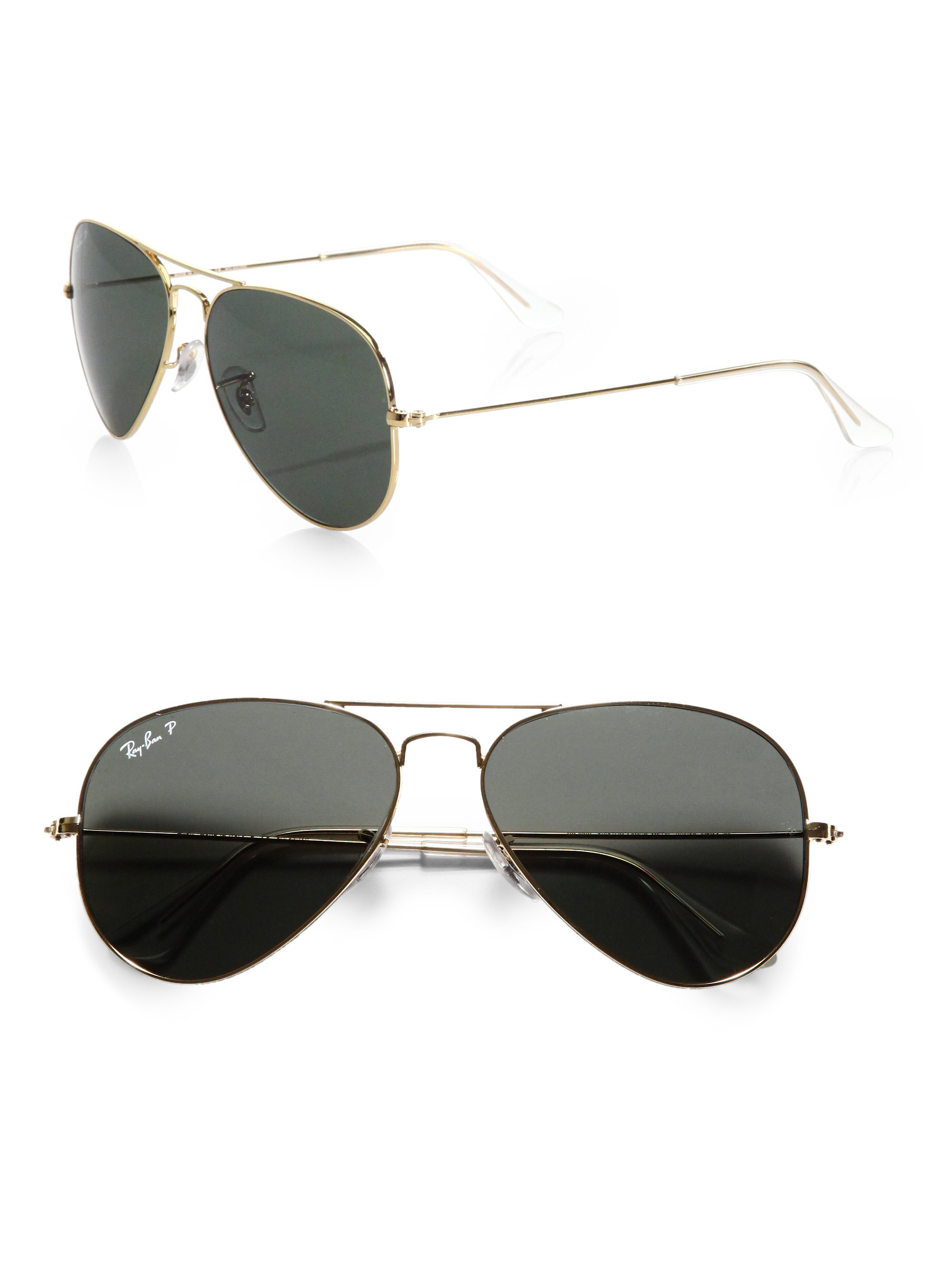 Ray-ban Original Polarized Aviator Sunglasses in Green | Lyst