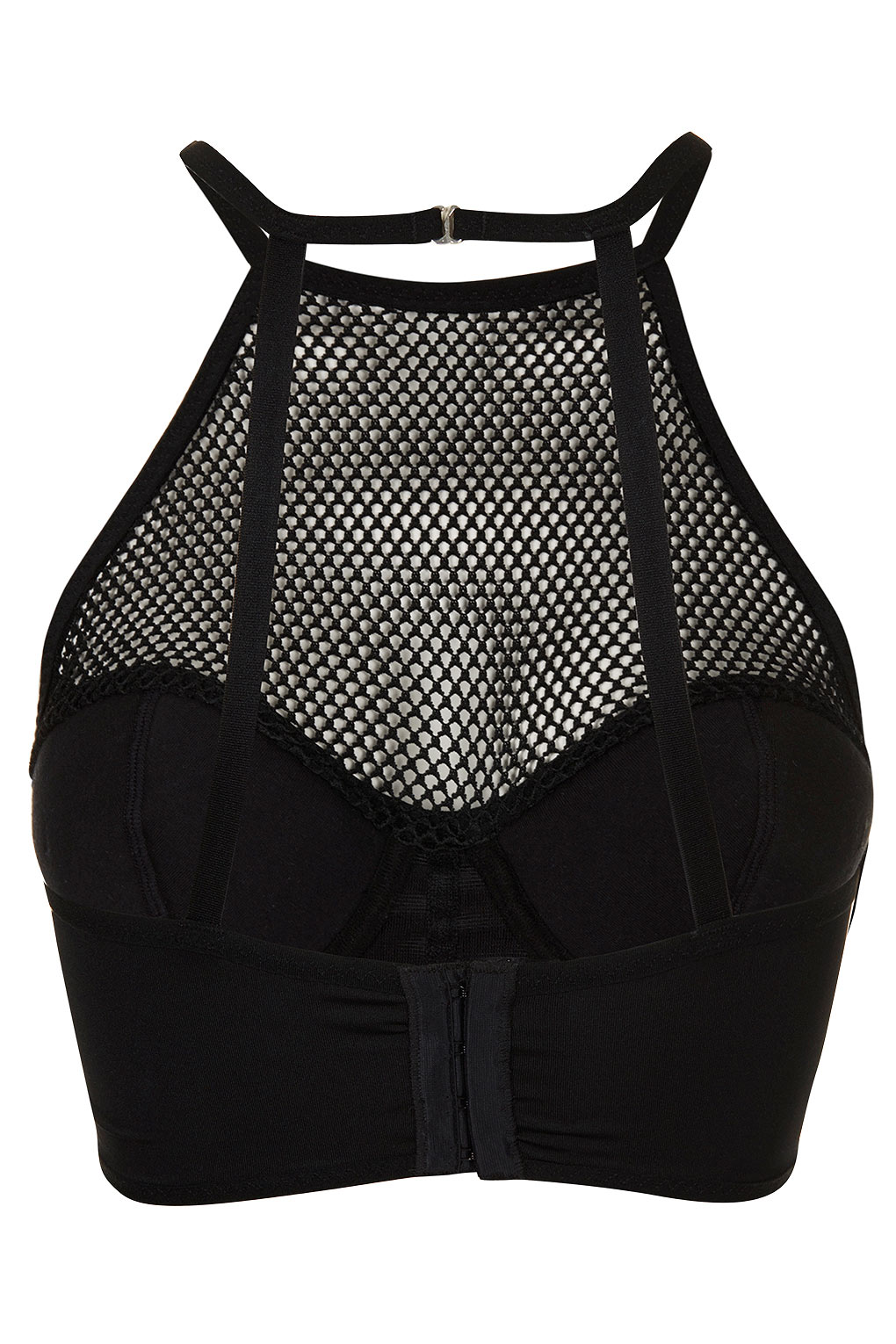 Lyst - Topshop High Neck Fishnet Stud Corset in Black