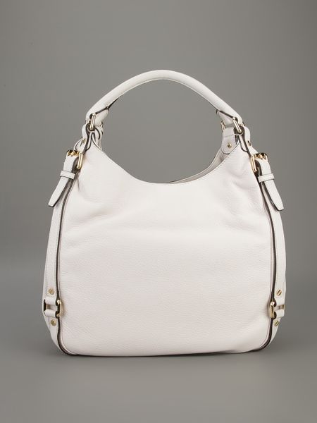 Michael Michael Kors Rounded Buckle Tote in White (vanilla) | Lyst
