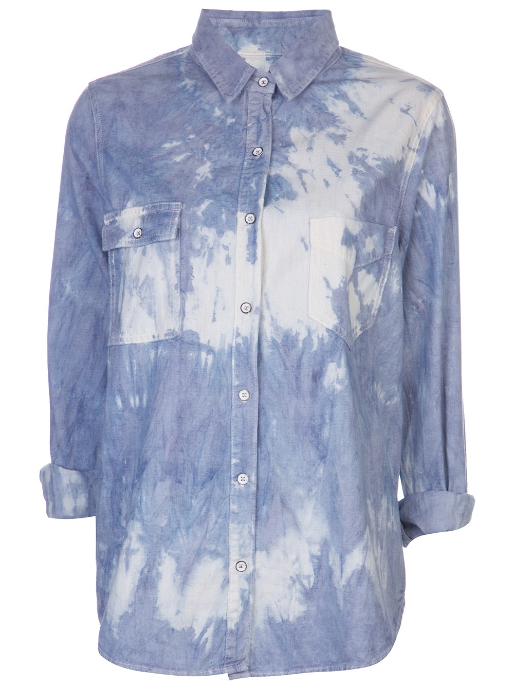 Rag & Bone Tie Dye Denim Shirt in Blue (denim) | Lyst