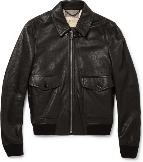 Burberry Brit Slimfit Leather Bomber Jacket in Black for Men | Lyst