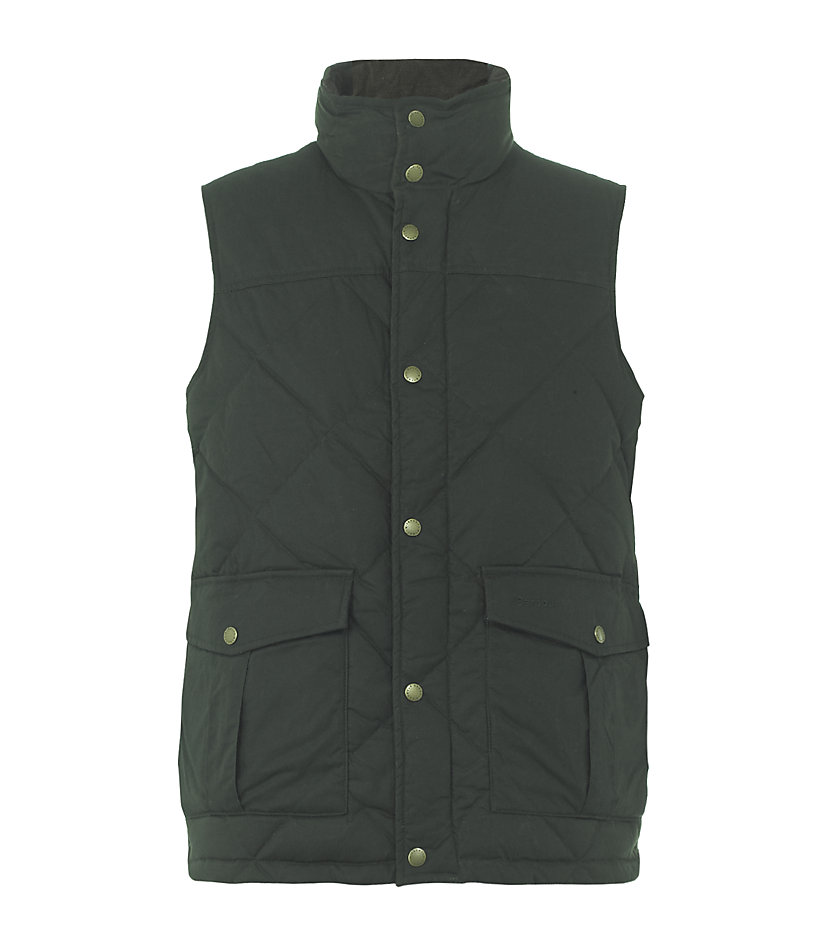 Barbour Down Waxed Gilet in Green for Men | Lyst