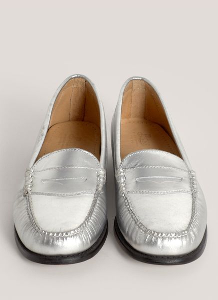 G.h. Bass & Co. Wayfarer Metallic Loafers in Silver | Lyst
