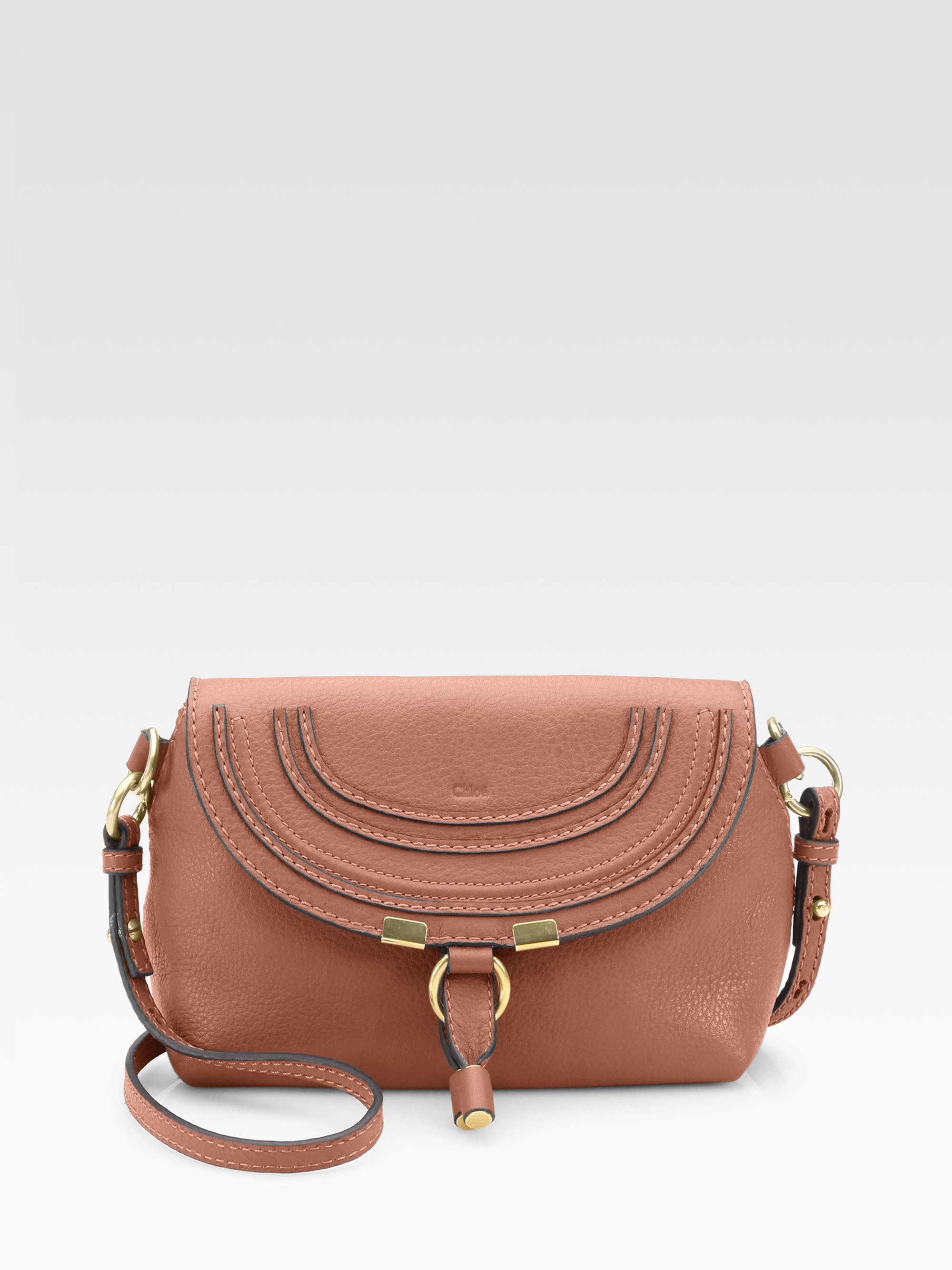 Chlo Marcie Crossbody Bag in Pink (coral) | Lyst  