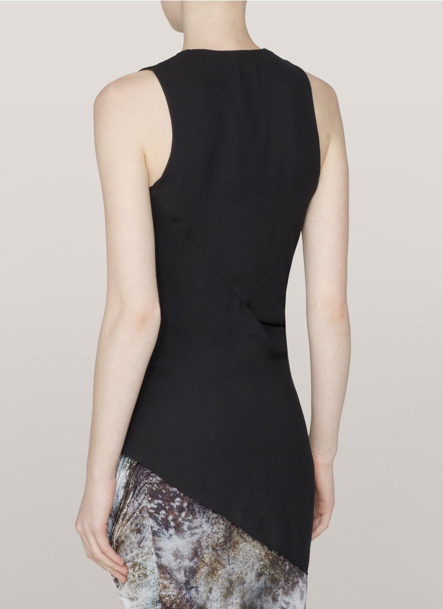 Lyst - Helmut Lang Wrap-front Sleeveless Top in Black