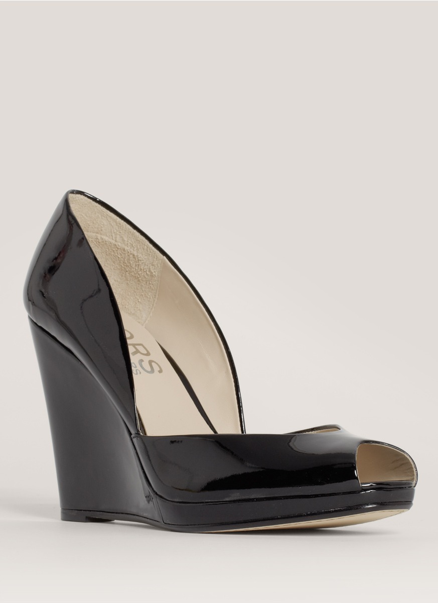 Kors By Michael Kors Vail Patent Wedge Pumps in Black | Lyst