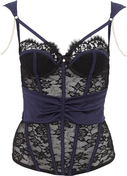 Myla Carrie Padded Basque in Black (black/midnight) | Lyst