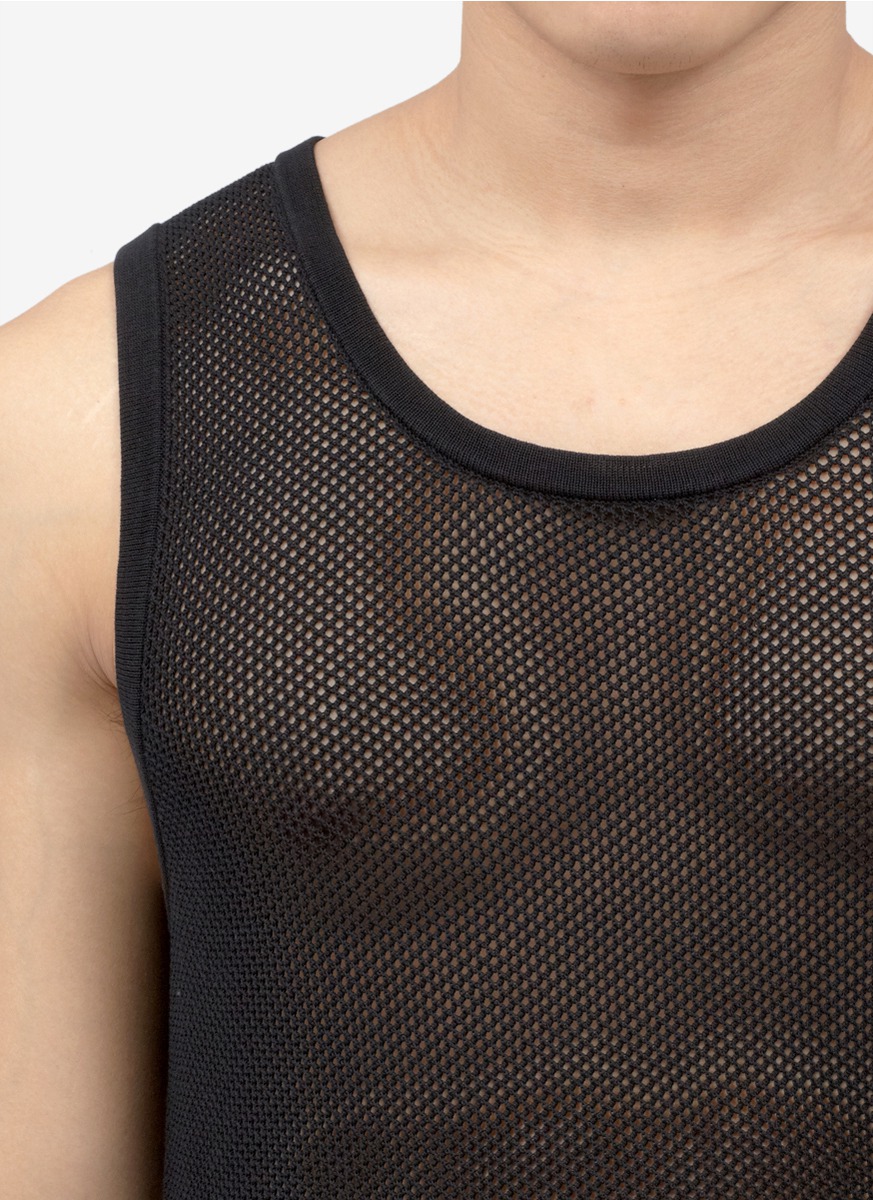 Lyst Neil barrett Cotton Mesh Tank Top in Black for Men