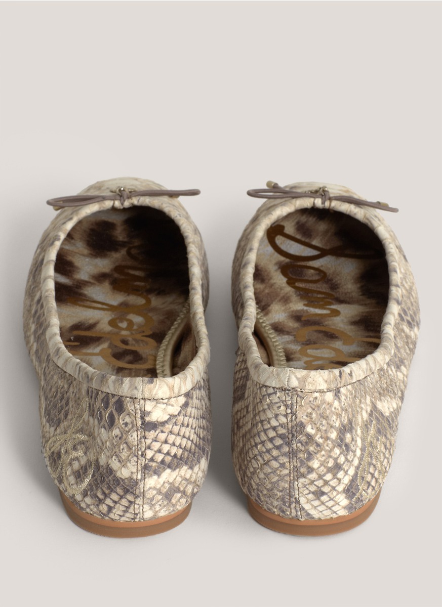 snake print ballerinas