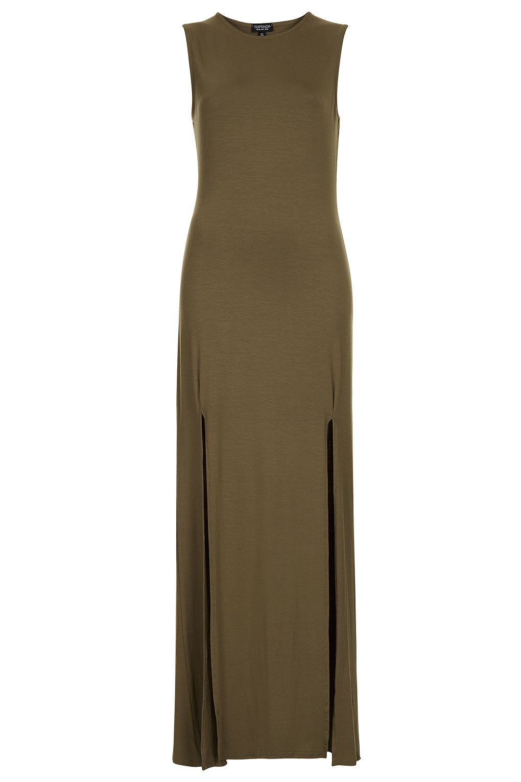Lyst - Topshop Double Split Maxi Dress in Natural